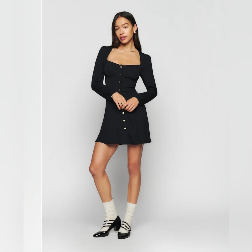 REFORMATION Indira Black Dress Size 2